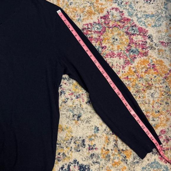 Calvin Klein Men’s Deep Navy Blue 100% Merino Wool V-Neck Long Sleeve Size XL - Picture 12 of 12